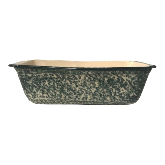 Hartstone Other - Hartstone Pottery USA Spongeware Green Loaf Pan 8"